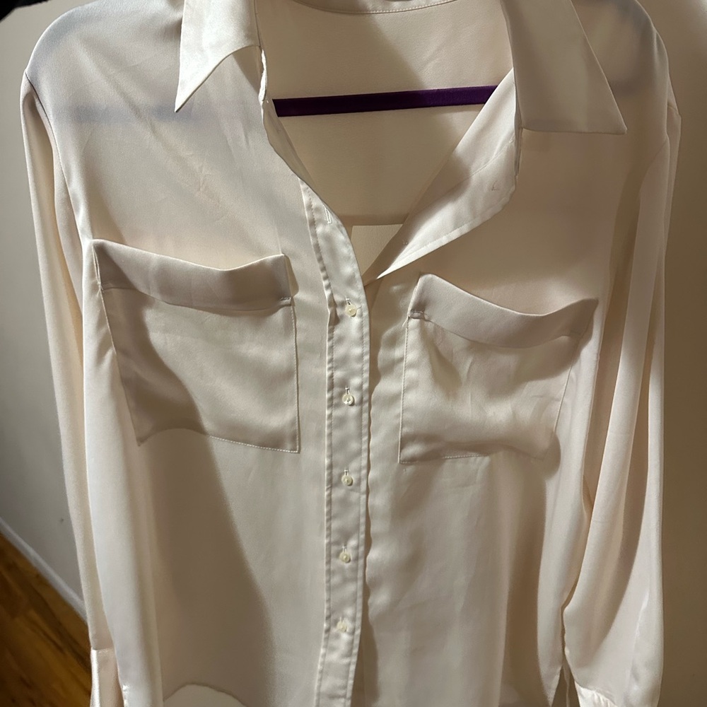 Mango Cream Button Down Shirt